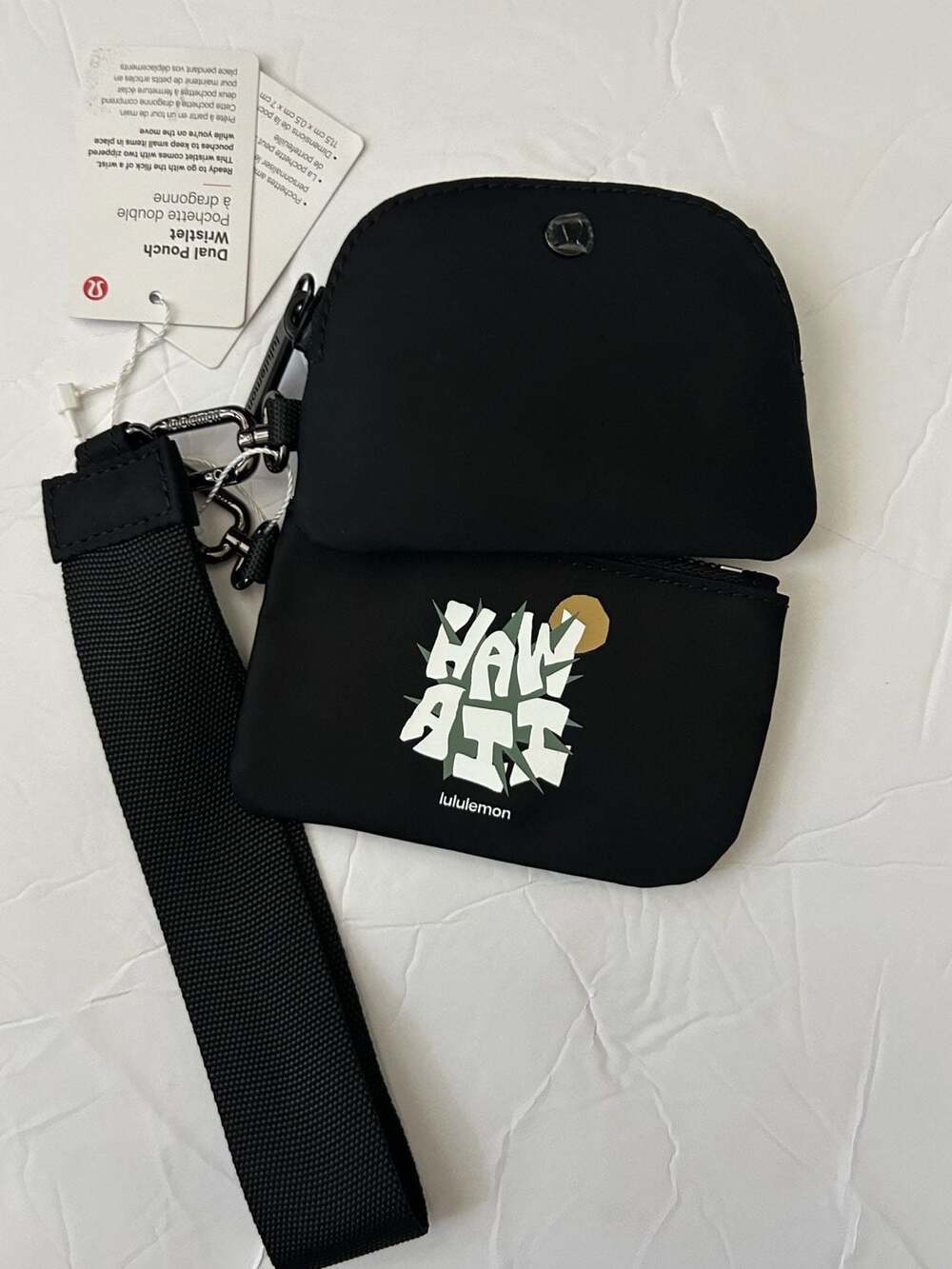 NWT Lululemon Dual Pouch Wristlet Hawaii Exclusive Black